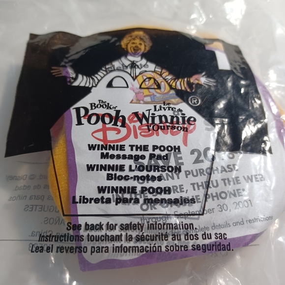 Winnie The Pooh McDonald's Happy Meal Toy No. 1 -Pooh Message Pad -2001 - Picture 3 of 7